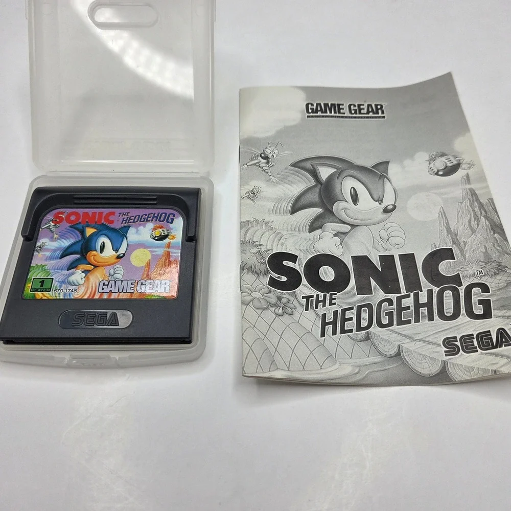 Sega Game Gear Sonic The Hedgehog Video Game Cartridge With Manual Vintage